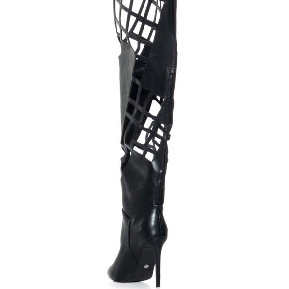 AZALEA WANG " CARVED DREAMS "  BLACK CUT OUT BOOT ( BRAND NEW !!!!!!!!!!!!!!!!! - Picture 3 of 6